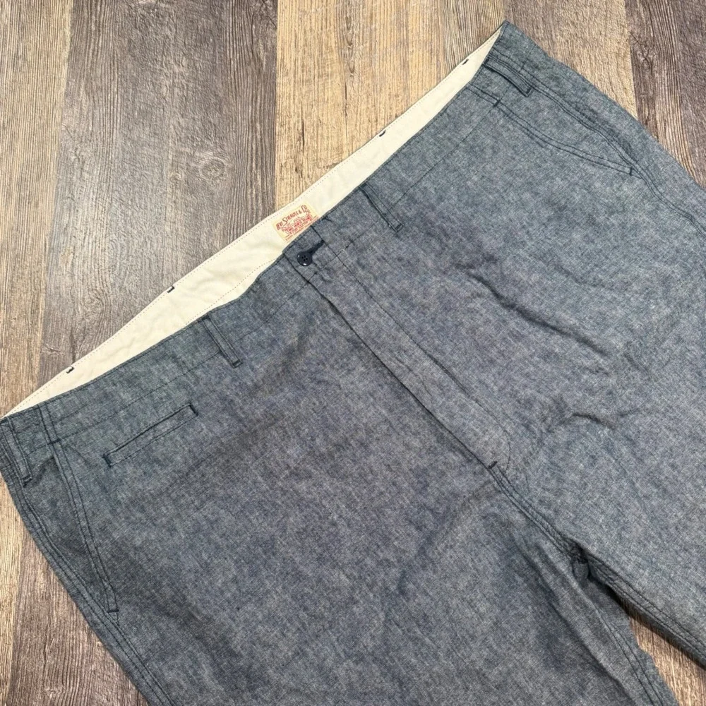 Levi's Shorts Mens Size 54 Blue Linen Cotton Blend Casual Chambray Chino